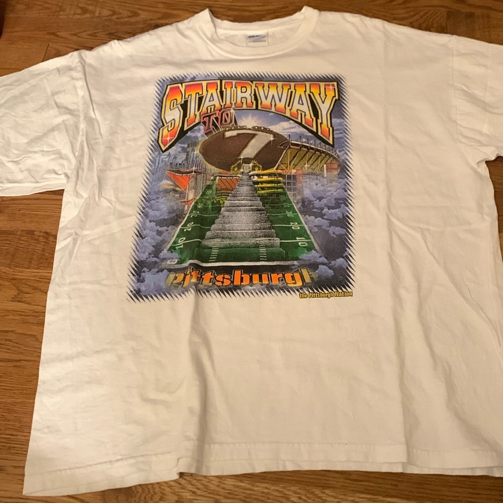Vintage Pittsburgh Steelers Stairway to 7 Superbowl Shirt Pittsburgh Nation NFL